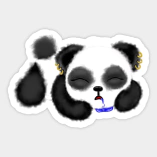 Sleepy Goth Panda Sticker